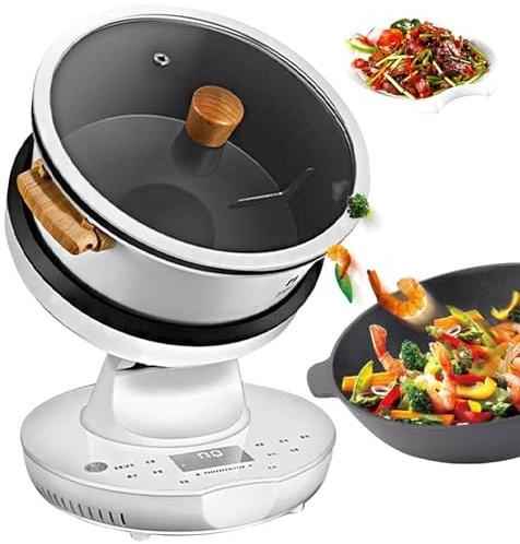 Robot da cucina commerciale da 8 l, 2000 W, con controllo Smart Touch, riscaldamento rotante a 360°, per friggere, wok e riso fritto, perfetto per uso domestico e ristorante