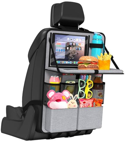 Alyxen Organisateur Voiture Siège,Protections Dossier De Siège Voiture,Avec Plateau Et De Nombreuses Poches,Tablette Transparent Poches,Organisateur Voitures Pour Sièges Auto pour Enfant