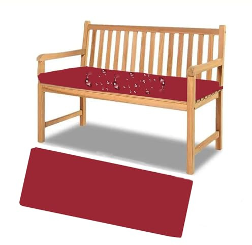 Generisch Outdoor Bankauflage, Wasserfest Wetterfest Bankauflagen Gartenmöbel, Bankkissen Sitzkissen Sitzauflage Bank, Gartenbank Auflage, Stuhlkissen Für Hollywoodschaukel, Indoor,Rot,200x45cm