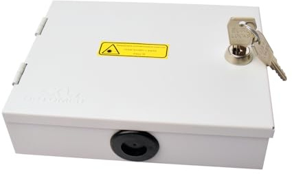 LWL Spleißbox MP-16 | 12 Fasern | Glasfaser Verteilerkasten für Mehrparteienhäuser | abschließbares Stahlgehäuse RAL 7035 | IP41 | IK10 | Wandmontage