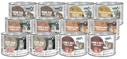 Tundra Cat Nassfutter Mixpaket 12 x 200g | Monoprotein, Taurin, viel Fleisch, ohne Zucker & künstliche Zusätze | Katzenfutter in Premiumqualität | 6 Sorten Vielfalt im Mix