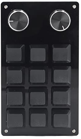 Cryfokt Mechanische Gaming-Tastatur, Tragbare DIY-programmierbare Tastatur mit USB-Kabel für Bürospiele, Musikmedien, Kleine OSU-Gaming