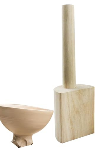 Wooden Clay Mallet - 10.8 Inches Basswood Ceramic Finishing Hammer, Handmade Craft Beating Mallet | Clay Mallets, Sculpting Accessory, Leather Working Equipment, Pottery and Craft Projects Use