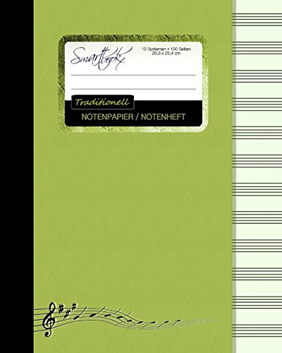 Notenpapier / Notenheft (Traditionell): Geschenke für Musiker / Notenblock [ 100 Seiten * groß * 20,3 x 25,4 cm * Taschenbuch ] (Schreibwaren - Musik)