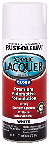 Rust-Oleum 253364 Automotive Acrylic Lacquer Spray Paint, 12 oz, Gloss White