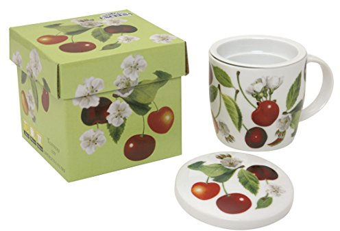 Excelsa Fruit&Relax Tisaniera con Filtro e Coperchio, Porcellana, More/Ciliegie/Ribes, 10 Centimeters cm