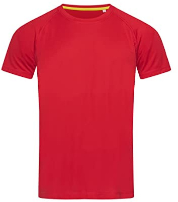 Stedman Apparel Men's Active 140 Raglan/ST8410 Regular Fit Classic Short Sleeve T-Shirt, Crimson Red, X-Large