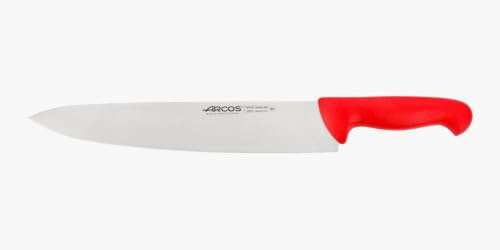 Arcos 2900 Cuchillo Cocinero Nitrum Acero Rojo 300 mm | Cuchillo cocinero profesional. Mango inyectado en polipropileno, corte preciso y duradero, rojo.