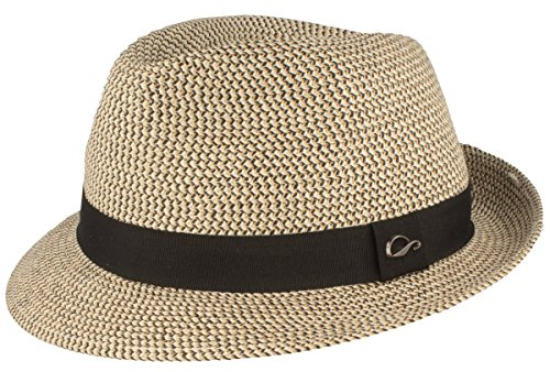 Gottmann 3-Farbiger Trilby Stroh-Hut Onyx aus Papier-Stroh für Damen & Herren