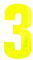 Merriway BH04964 Yellow High Visibility Reflective Plastic Stick-On Wheelie Bin Post Box Crate Dust Bin Number 150 mm (6 Inch) Number 3