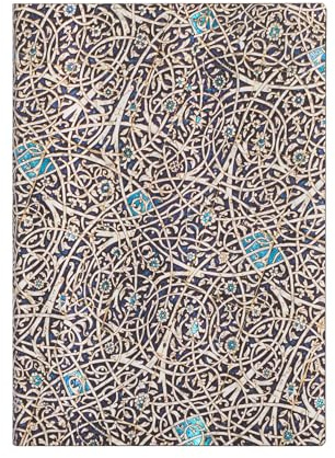 Granada Turquoise (Moorish Mosaic) Midi Unlined Journal: Flexi softcover, 100 gsm, ribbon marker, memento pouch, book edge printing, no closure