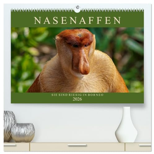Nasenaffen von Borneo (hochwertiger Premium Wandkalender 2026 DIN A2 quer), Kunstdruck in Hochglanz: Das aufregende Leben der Nasenaffen in Borneo (CALVENDO Tiere)
