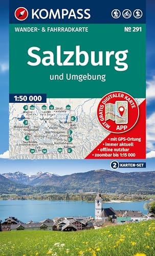 KOMPASS Wanderkarten-Set 291 Salzburg und Umgebung (2 Karten) 1:50.000: inklusive Karte zur offline Verwendung in der KOMPASS-App. Fahrradfahren. Skitouren.