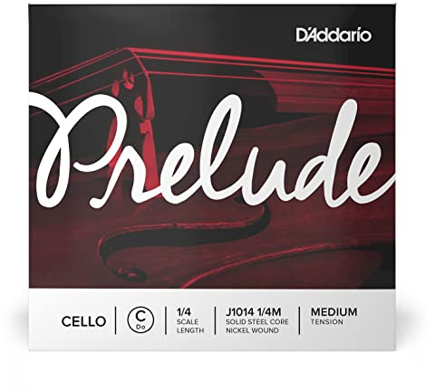D'Addario Prelude Cello C String 1/4 Scale, Medium Tension
