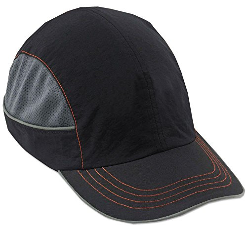 Safety Bump Cap, Baseball Hat Style, Comfortable Head Protection, Long Brim, Skullerz 8950,Black