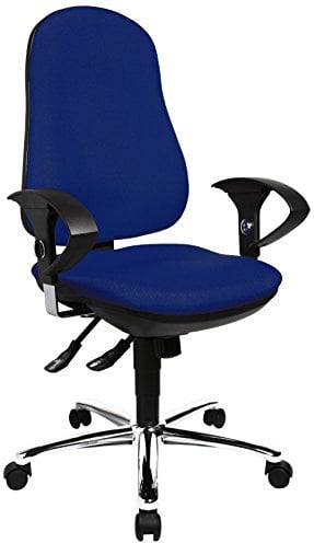 Topstar Support SY, ergonomischer Bürostuhl, Schreibtischstuhl, inkl. höhenverstellbare Armlehnen, Bezugsstoff, blau