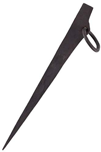 Ulfberth Geschmiedeter Zelthering mit Ring aus Stahl, ca. 28 cm | Authentisch, Mittelalter, Wikinger, Outdoor, Camping, Zubehör für Reenactment & LARP
