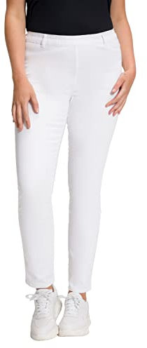 Ulla Popken 696876 - Pantaloni da Donna, Taglie Fino a 64, Elasticizzati, Tasche Posteriori, Slim Fit Bianco (Bianco 70959020). 60