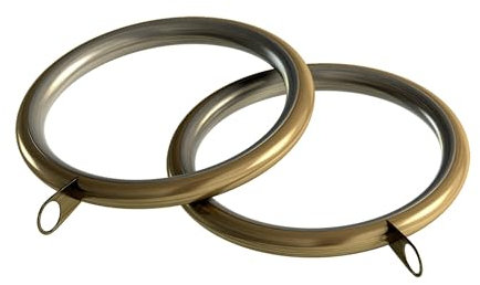 SPEEDY IDC 28mm Standard Lined Curtain Rings, Antique Brass, 8 Pack