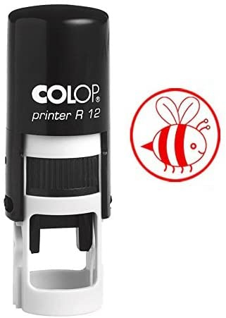 Bienen - DESIGN Selbstfarber Mini Stempel Colop Runde Dekorative Lehrer Briefmarken 12mm