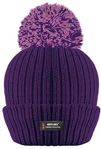 Rockjock R40 - Berretto invernale da donna a costine, con isolamento termico avanzato Viola scuro Taglia unica