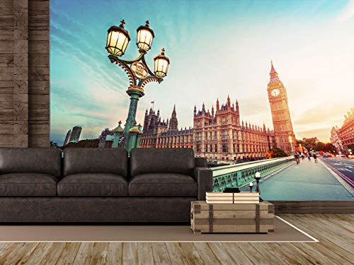 Wandtapete aus Vinyl und Papier von Vistas Big Ben London | Wandtapete für Wände | Dekoratives Vinyl | Wandtapete | verschiedene Größen | Dekoration für Esszimmer, Wohnzimmer, Wohnzimmer. 600x300cm