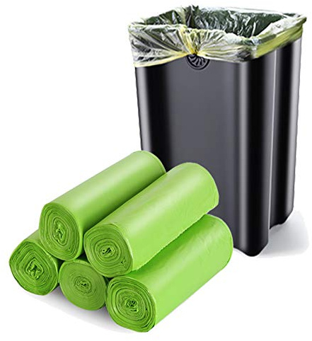 13-15 Gallon Trash Bags Plant Based Garbage Bags Recycling Unscented Tall Kitchen Trash Bags for Kitchen, Yard, Lawn,Office(75 Counts, Green)