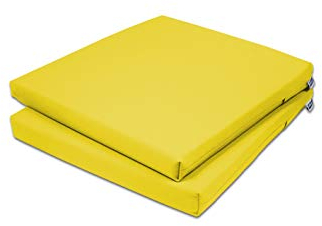 Rollmayer 2er Set Stuhlkissen Stuhlauflage Sitzkissen Sitzpolster Auflage für Stühle in Haus und Garten Kollektion Vivid (Gelb 5, 40x40x4cm)