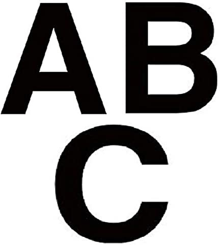 Merriway BH07145 (12 Pcs) Black Vinyl Stick-On Wheelie Bin Post Box Crate Dust Bin Letters, 50 mm (2 Inch) Letters A B C - Pack of 12 (4 of Each Letter)