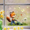 Wandtattoo Loft Fensterbilder Frühling Fuchs und Rasenmäher Motiv – A4 Bogen, Wiederverwendbar – Frühlingsdeko Fenster, Frühlingsbild Fenster, Fensterdeko Frühling, Fensterfolie Frühling Selbstklebend