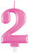 Dazzling Metallic Pink Number 2 Birthday Candle - Perfect Cake Topper for Unforgettable Milestones - 1 Pc