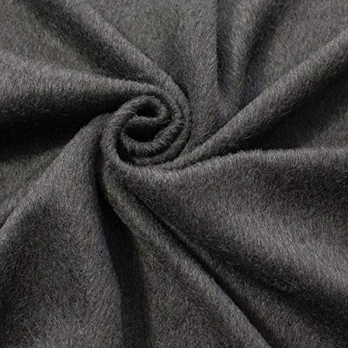 STOFFKONTOR Mantelflausch Stoff Wool Look - Meterware, anthrazit meliert - zum Nähen von Mänteln, Jacken, Decken, Kissen uvm.