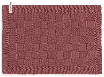 Knit Factory - Tischset Uni - Stone red - 50x30 cm | Gestricktes Tischset - Platzset aus Baumwolle - Platzdekchen - Tischmatte - Tischunterlage - Platzmatte - Blockmuster