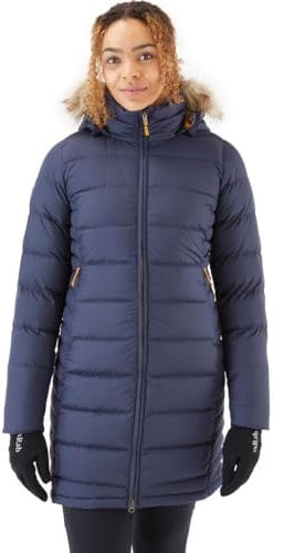 Rab Women's Deep Cover Down Parka - Warm Down Coat for Everyday Wear - Deep Denim - Medium