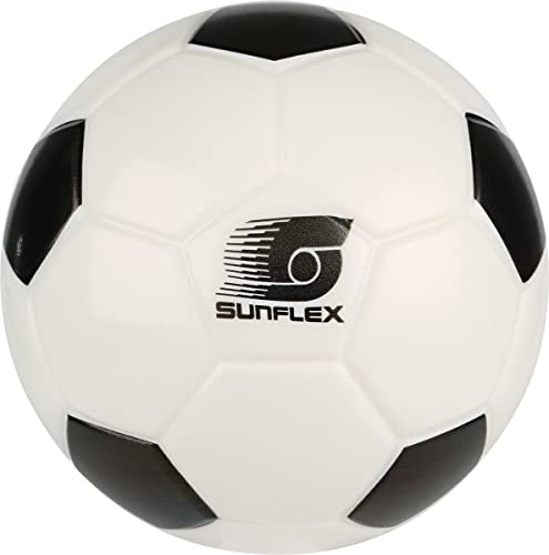 Sunflex® Softball Fußball | Kinder Schaumstoffball zum Kicken | Durchmesser 15 cm | Grip + knautschbar | für Indoor + Outdoor | echtes Fußball-Design