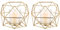 Nuptio Bougeoirs pour Bougies Chauffe-Plat Bougeoir Votif Bougies Piliers Support Bougie Géométrique Or pour Décoration Réception Table Mariage Cadeaux Fête Centres Cheminée, 2 Pièces