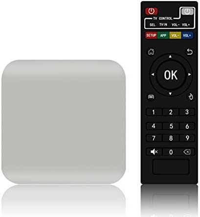 Lihuzmd TV Box, Android 9.0 Smart TV Box 4K Amlogic S905W Quad Core Set Top Box VP9 H.265 2.4Ghz WiFi 100M HD Media Player, Puertos USB,Blanco,2GB+16GB
