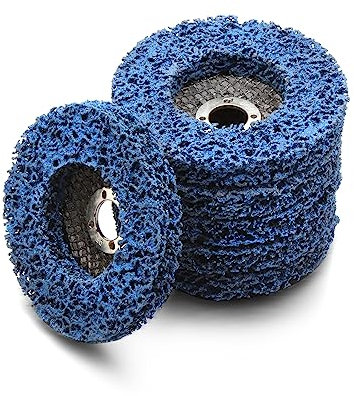 Twilight Garage 6PCS Strip Discs Stripping Wheel, 100mm 4 inch Poly Paint Removal Disc For Angle Grinder Clean and Remove Paint Coating Rust Welds Oxidation (4'' x 5/8'') - Blue
