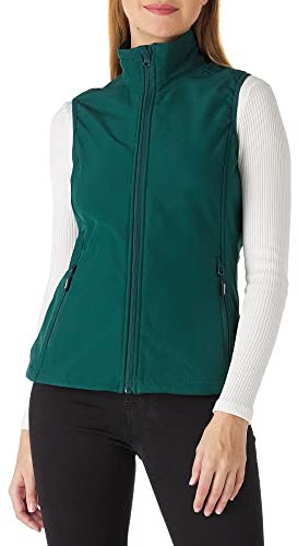 Outdoor Ventures Women's Softshell Gilets Lightweight Sleeveless Jacket Waterproof Windproof Running Vest Fleece Lined Outwear for Cycling Hiking Golf Dark Green XL/UK16