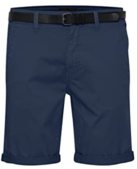 Blend 20715128 Herren Chino Shorts Bermuda Kurze Hose mit Gürtel Chinoshorts mit Stretch Regular Fit, Größe:L, Farbe:Dress Blues (194024)