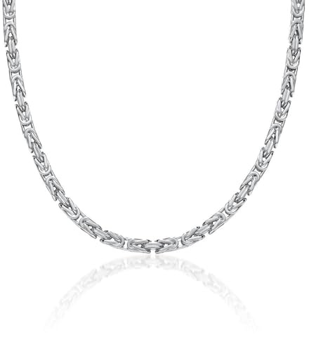 Jewlix Silberkette Königskette 925 Silber Damen Herren 4 mm