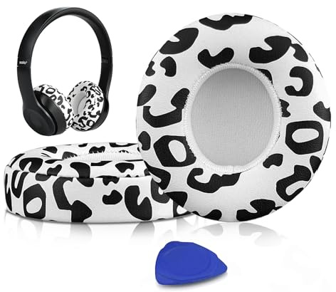 SoloWIT® Professionelle Ersatz Ohrpolster für Beats Solo 2 & Solo 3 Kabellose On-Ear Kopfhörer mit Weiches Proteinleder, Starkes Klebeband