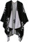 EXCHIC Damen Warm Offene Front Strick Schals und Wraps Floral Elegante Cardigans Poncho Cape Coat Mantel (Schwarz-02)