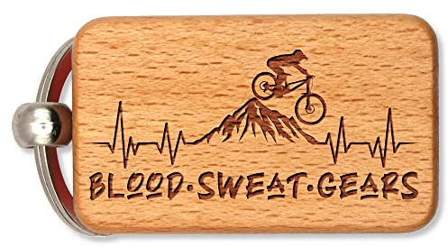 dekolaser24 - Schlüsselanhänger Mountainbike EKG - Geschenkidee für Biker