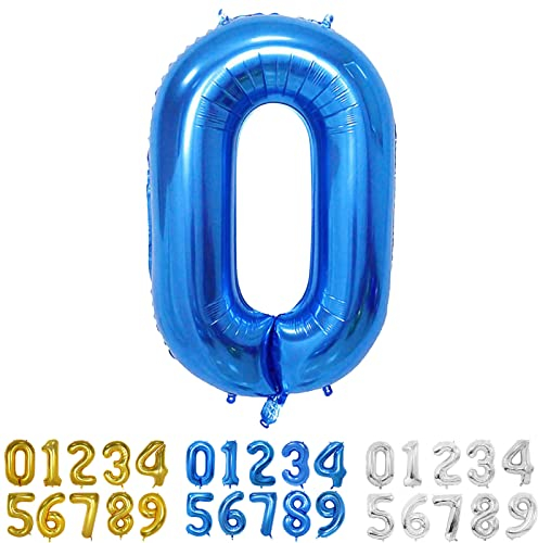 Luftballon 0. Geburtstag Zahl Blau Riesen Folienballon in 40 - 100cm Ballon Zahl Deko Luftballon 0 Jahre Kinder geburtstag Jungen Deko