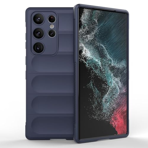 Handyhülle kompatibel mit Samsung Galaxy S23 Ultra | TPU Silikon Bumper Case | Outdoor Schutzhülle mit Stoßschutz | Blau