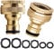YUEHNEOM Lot de 2 connecteurs de robinet de jardin en laiton de 1,27 cm à 1,9 cm 2 en 1 filetés femelles rapides pour raccords de tuyau, adaptateur de robinet fileté à eau
