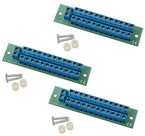 Schürberg Stromverteiler für Modellbau/RC | Gleichstrom & Wechselstrom | Verschiedene Modelle (Schraubklemme 2x12, Liefermenge: 3 Stück.)