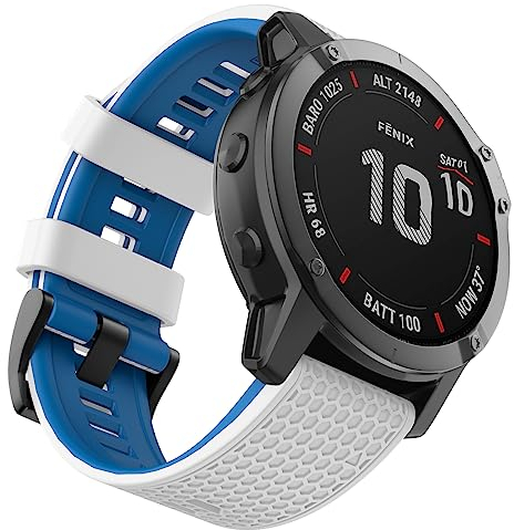 OVERSTEP Kompatibel für Garmin Fenix 5 Armband, 22mm breites weiches Silikon Ersatzarmband für Garmin Fenix 5/Fenix 5 Plus/Fenix 6/Fenix 6 Pro/Fenix 7/Forerunner 935/Forerunner945