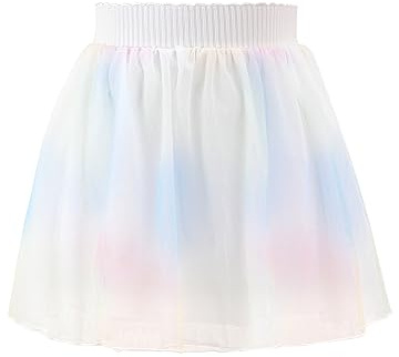 Bezioner Tutu Niña Bordado Falda Tul 4 Capas con Forro Falda Corta con Cintura Elástica Multicolor S(1-2 años)